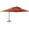 MAISON EXCLUSIVE - Parasol de jardin en porte-à-faux avec double toit terre cuite