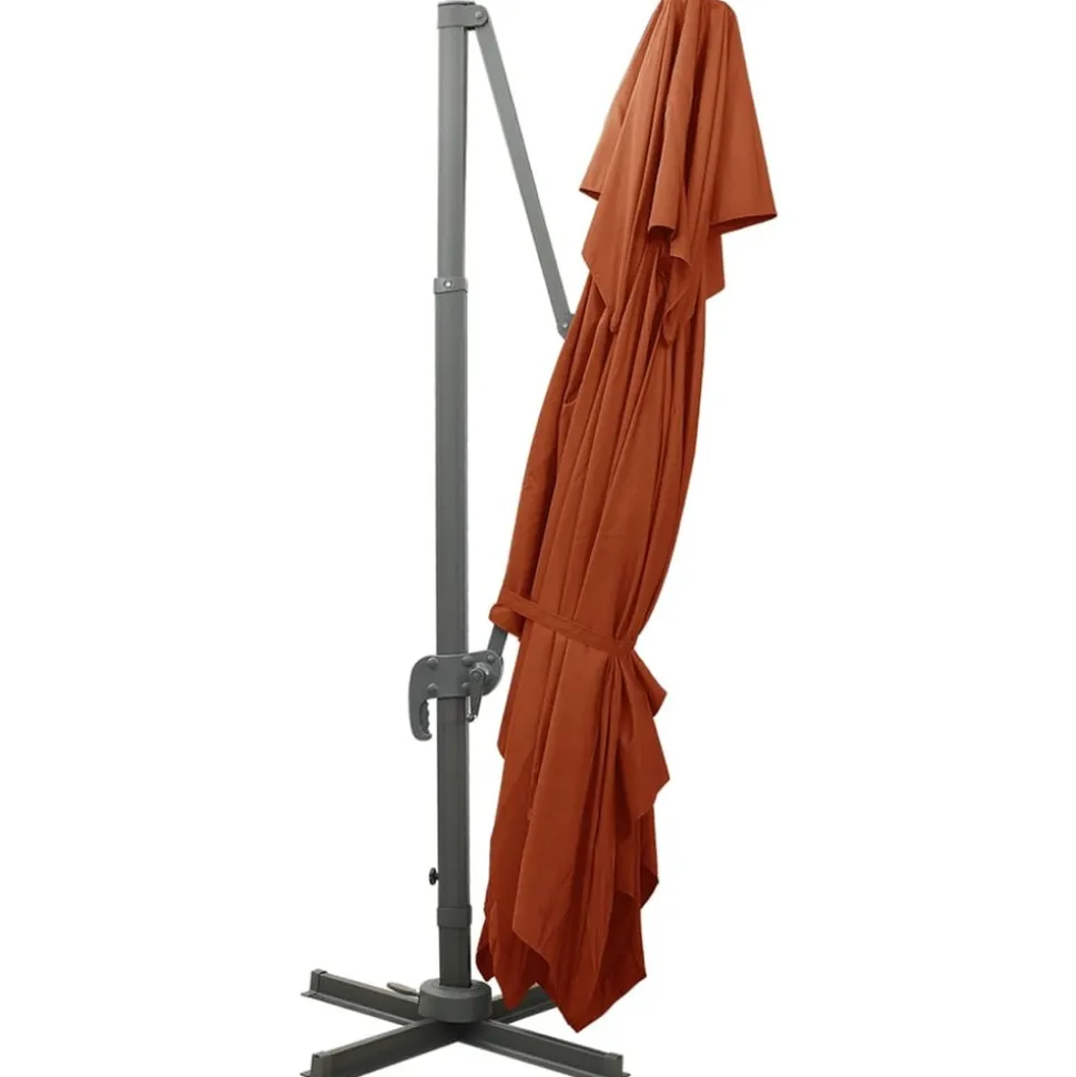 MAISON EXCLUSIVE - Parasol de jardin en porte-à-faux avec double toit terre cuite