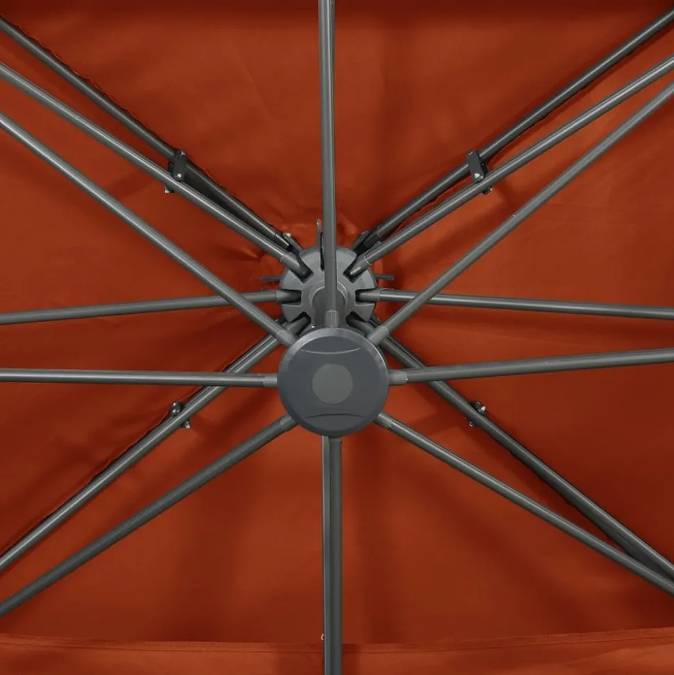 MAISON EXCLUSIVE - Parasol de jardin en porte-à-faux avec double toit terre cuite