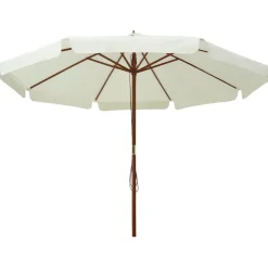 MAISON EXCLUSIVE - Parasol d'extérieur avec mât en bois 330 cm blanc sable