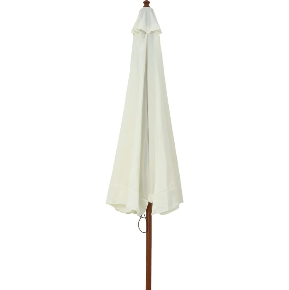 MAISON EXCLUSIVE - Parasol d'extérieur avec mât en bois 330 cm blanc sable