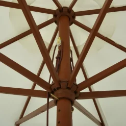 MAISON EXCLUSIVE - Parasol d'extérieur avec mât en bois 330 cm blanc sable