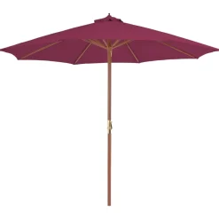 MAISON EXCLUSIVE - Parasol d'extérieur avec mât en bois 300 cm rouge bordeaux