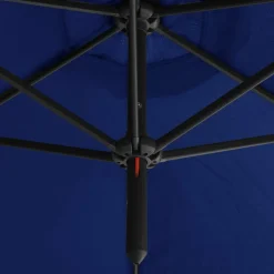 MAISON EXCLUSIVE - Parasol de jardin double avec mât en acier bleu azuré 600 cm