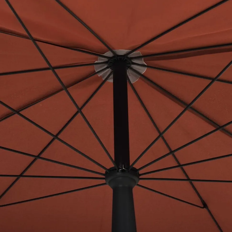 MAISON EXCLUSIVE - Parasol de jardin avec mât 200x130 cm terre cuite