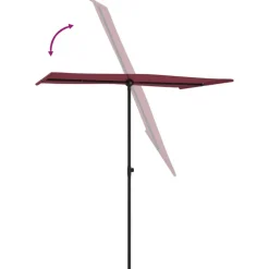 MAISON EXCLUSIVE - Parasol de jardin et mât en aluminium 180x110 cm rouge bordeaux