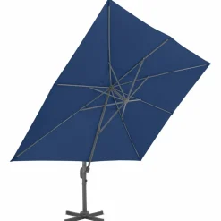 MAISON EXCLUSIVE - Parasol de jardin en porte-à-faux et mât en aluminium bleu azur