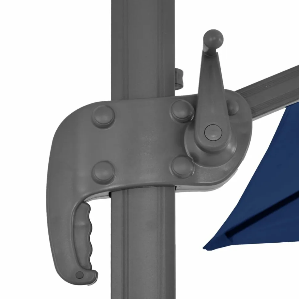 MAISON EXCLUSIVE - Parasol de jardin en porte-à-faux et mât en aluminium bleu azur