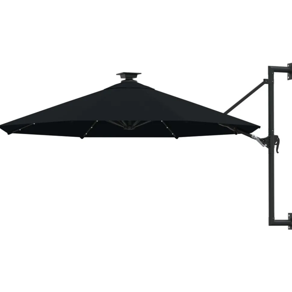 MAISON EXCLUSIVE - Parasol mural de jardin avec led 300 cm noir
