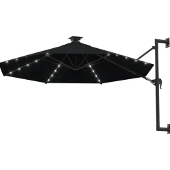 MAISON EXCLUSIVE - Parasol mural de jardin avec led 300 cm noir