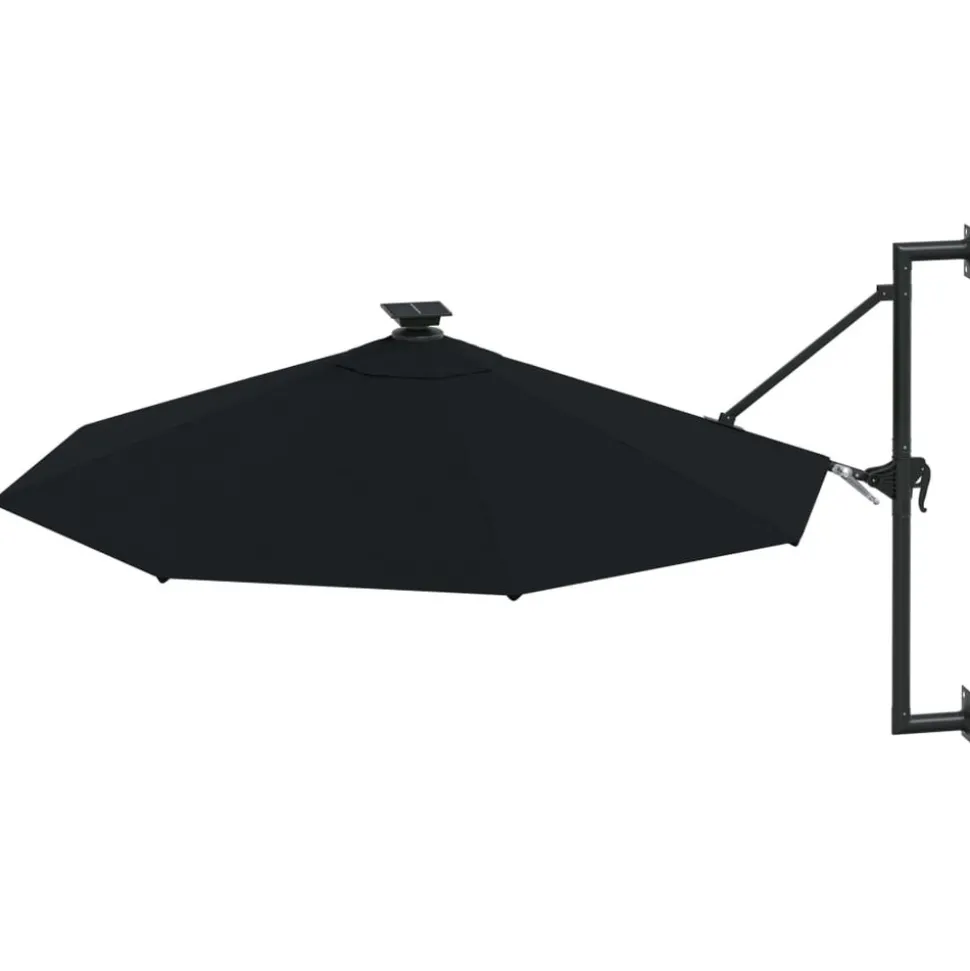 MAISON EXCLUSIVE - Parasol mural de jardin avec led 300 cm noir