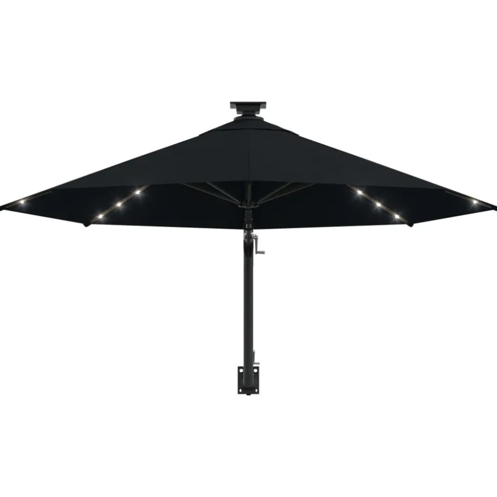 MAISON EXCLUSIVE - Parasol mural de jardin avec led 300 cm noir