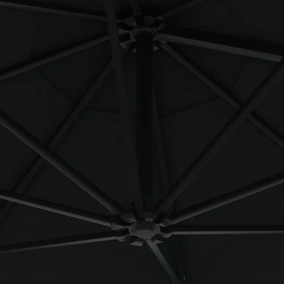 MAISON EXCLUSIVE - Parasol mural de jardin avec led 300 cm noir