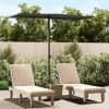 MAISON EXCLUSIVE - Parasol de jardin avec mât en aluminium 180x110 cm noir