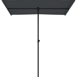 MAISON EXCLUSIVE - Parasol de jardin avec mât en aluminium 180x110 cm noir