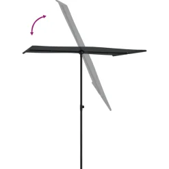 MAISON EXCLUSIVE - Parasol de jardin avec mât en aluminium 180x110 cm noir