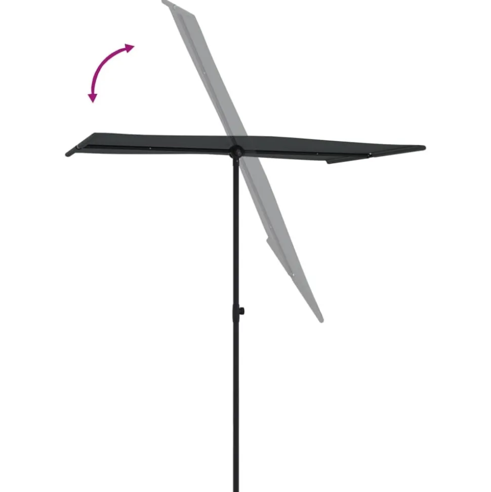 MAISON EXCLUSIVE - Parasol de jardin avec mât en aluminium 180x110 cm noir