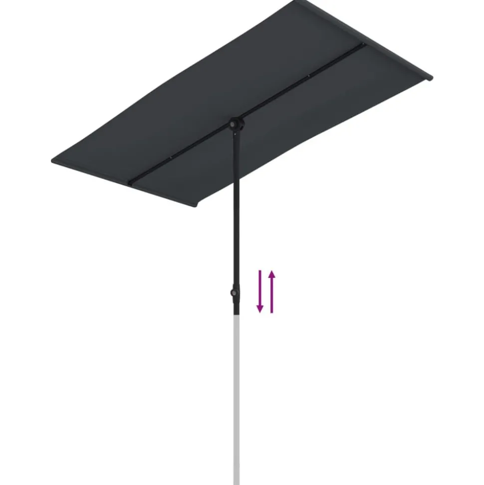 MAISON EXCLUSIVE - Parasol de jardin avec mât en aluminium 180x110 cm noir