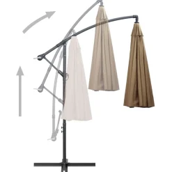 MAISON EXCLUSIVE - Parasol suspendu avec poteau taupe 3 m