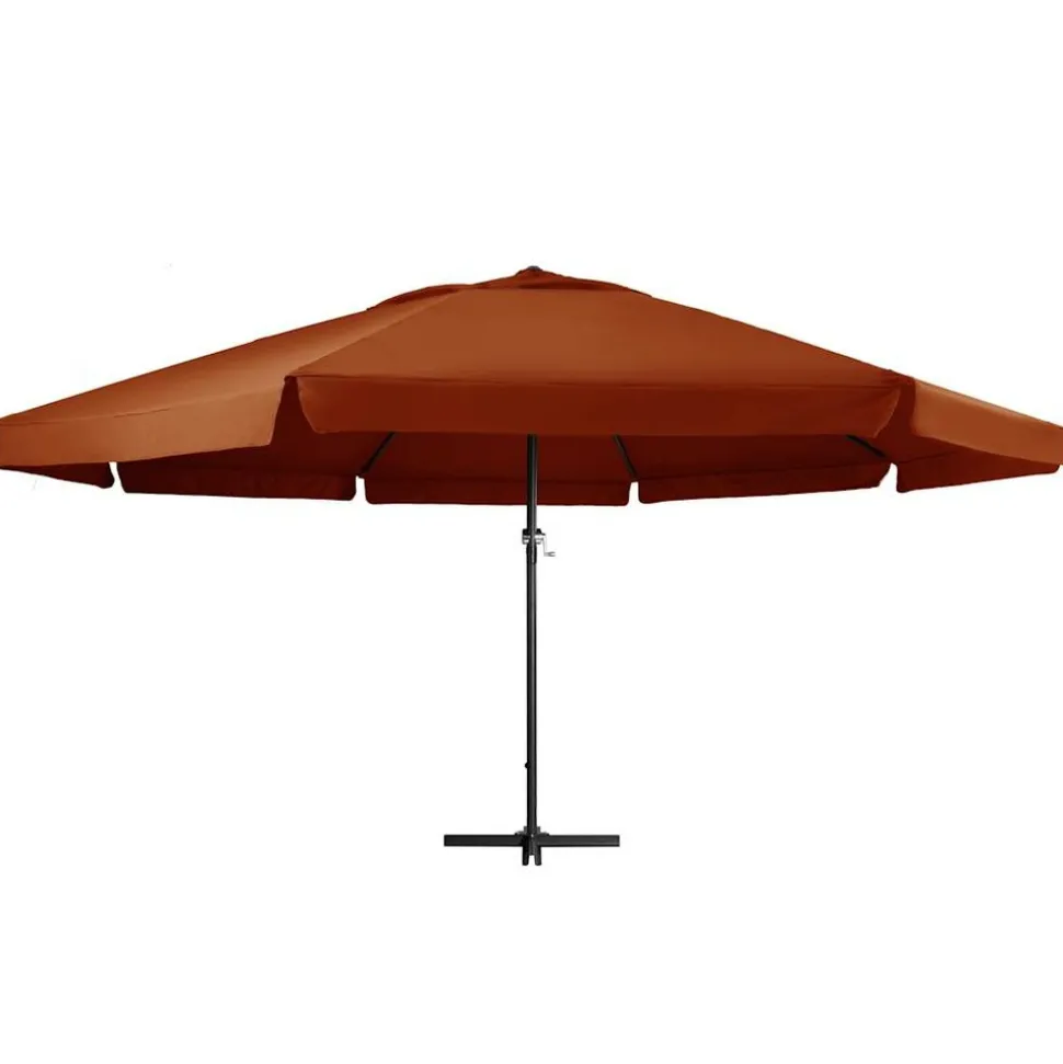 MAISON EXCLUSIVE - Parasol de jardin avec mât en aluminium 600 cm terre cuite