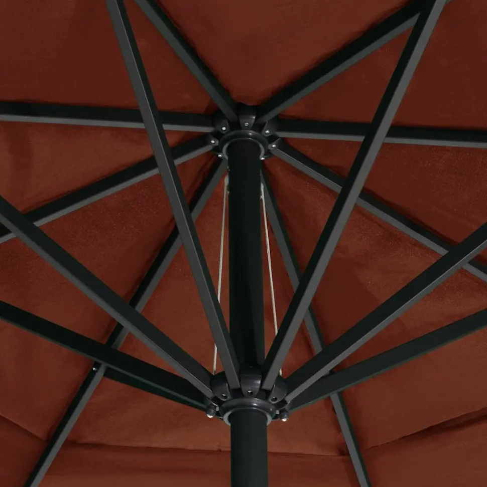 MAISON EXCLUSIVE - Parasol de jardin avec mât en aluminium 600 cm terre cuite