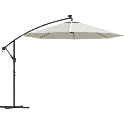 MAISON EXCLUSIVE - Parasol avec éclairage led 300cm poteau en métal sable