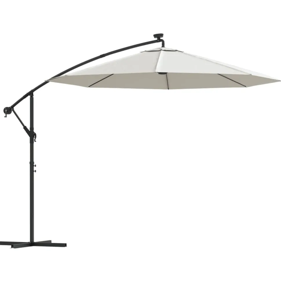 MAISON EXCLUSIVE - Parasol avec éclairage led 300cm poteau en métal sable