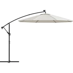 MAISON EXCLUSIVE - Parasol avec éclairage led 300cm poteau en métal sable