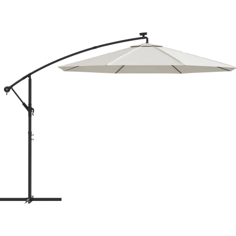 MAISON EXCLUSIVE - Parasol avec éclairage led 300cm poteau en métal sable