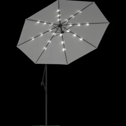 MAISON EXCLUSIVE - Parasol avec éclairage led 300cm poteau en métal sable