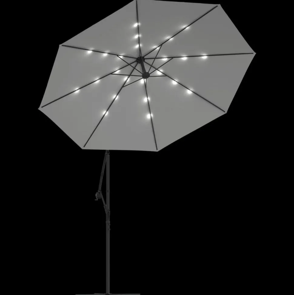 MAISON EXCLUSIVE - Parasol avec éclairage led 300cm poteau en métal sable