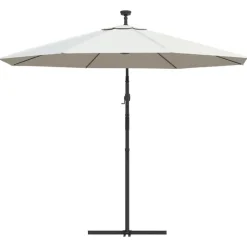 MAISON EXCLUSIVE - Parasol avec éclairage led 300cm poteau en métal sable