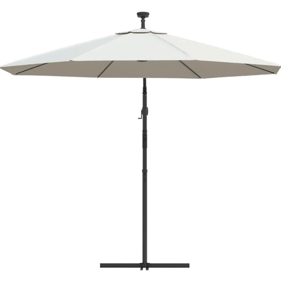 MAISON EXCLUSIVE - Parasol avec éclairage led 300cm poteau en métal sable