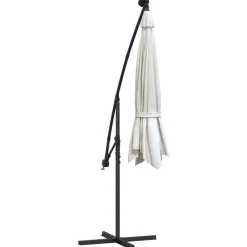 MAISON EXCLUSIVE - Parasol avec éclairage led 300cm poteau en métal sable