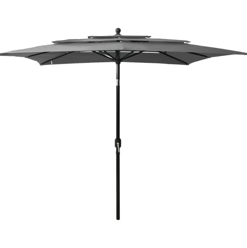 MAISON EXCLUSIVE - Parasol de jardin à 3 niveaux avec mât en aluminium anthracite