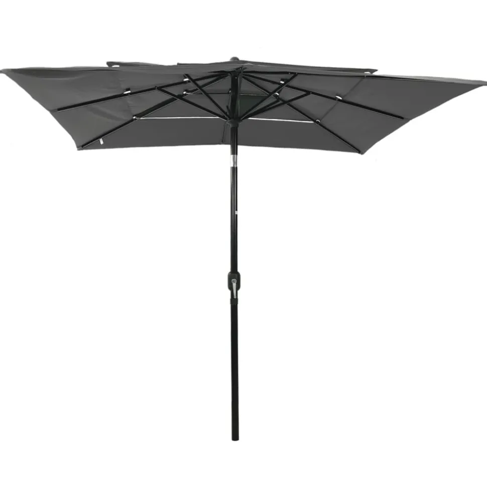 MAISON EXCLUSIVE - Parasol de jardin à 3 niveaux avec mât en aluminium anthracite