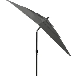 MAISON EXCLUSIVE - Parasol de jardin à 3 niveaux avec mât en aluminium anthracite