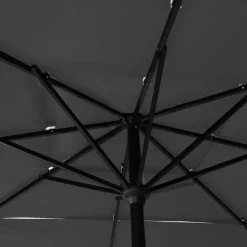 MAISON EXCLUSIVE - Parasol de jardin à 3 niveaux avec mât en aluminium anthracite