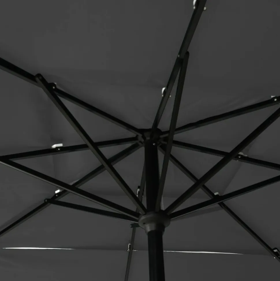 MAISON EXCLUSIVE - Parasol de jardin à 3 niveaux avec mât en aluminium anthracite