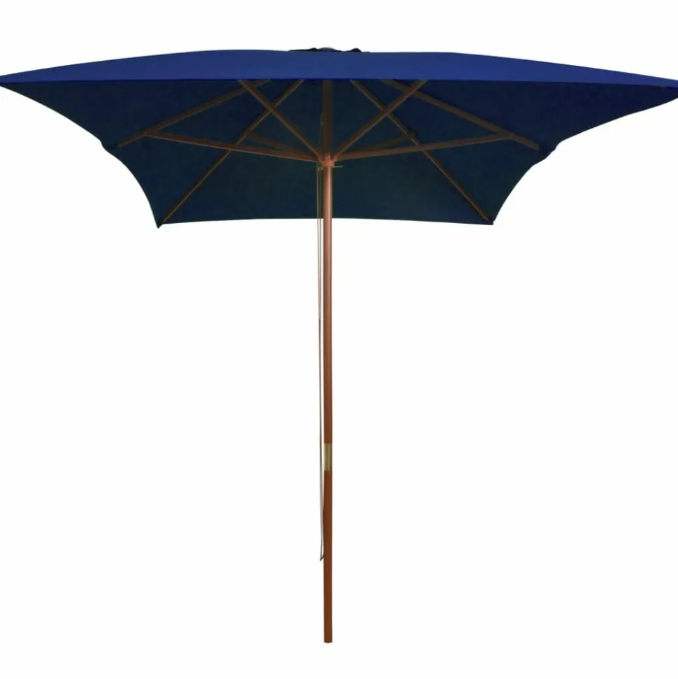 MAISON EXCLUSIVE - Parasol de jardin avec mât en bois bleu 200x300 cm