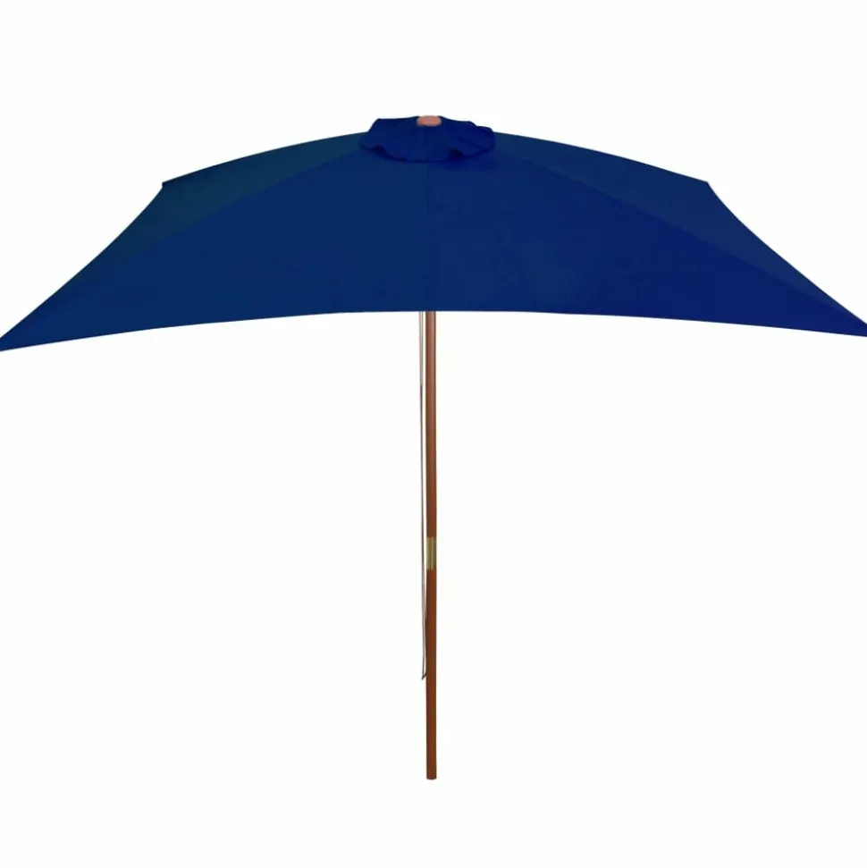 MAISON EXCLUSIVE - Parasol de jardin avec mât en bois bleu 200x300 cm