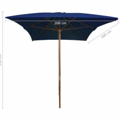 MAISON EXCLUSIVE - Parasol de jardin avec mât en bois bleu 200x300 cm