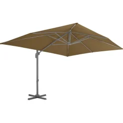 MAISON EXCLUSIVE - Parasol de jardin avec base portable taupe