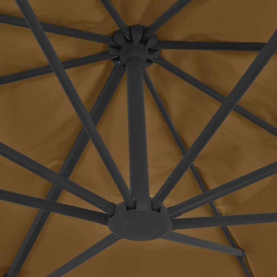 MAISON EXCLUSIVE - Parasol de jardin avec base portable taupe