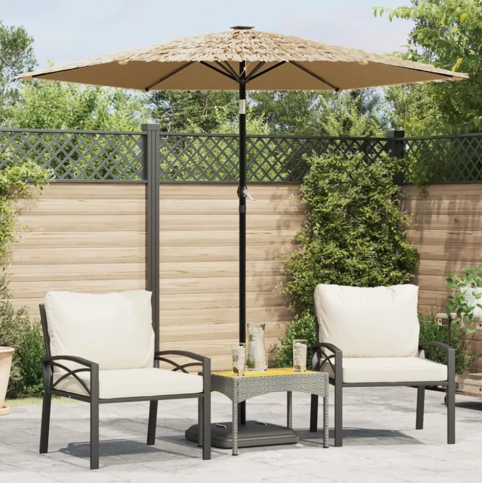 MAISON EXCLUSIVE - Parasol de jardin avec mât en acier marron 223x223x213 cm
