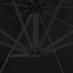 MAISON EXCLUSIVE - Parasol de jardin en porte-à-faux avec mât en acier noir 300 cm
