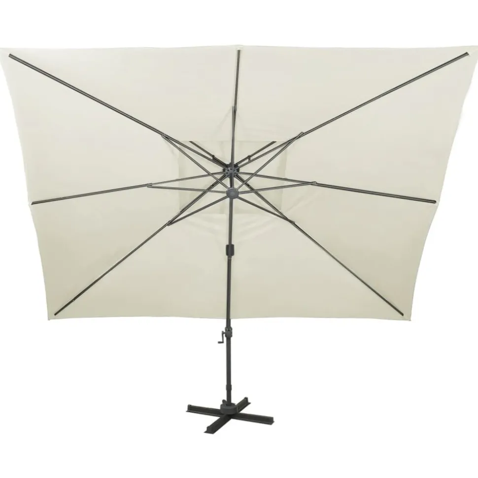MAISON EXCLUSIVE - Parasol de jardin en porte-à-faux avec double toit sable