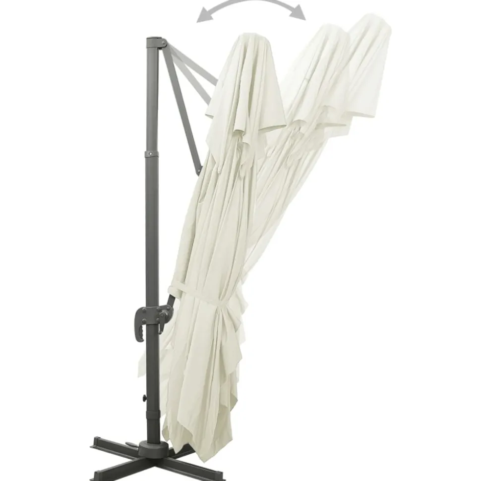 MAISON EXCLUSIVE - Parasol de jardin en porte-à-faux avec double toit sable