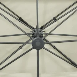 MAISON EXCLUSIVE - Parasol de jardin en porte-à-faux avec double toit sable
