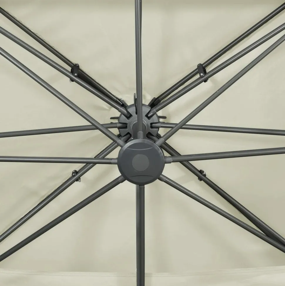 MAISON EXCLUSIVE - Parasol de jardin en porte-à-faux avec double toit sable